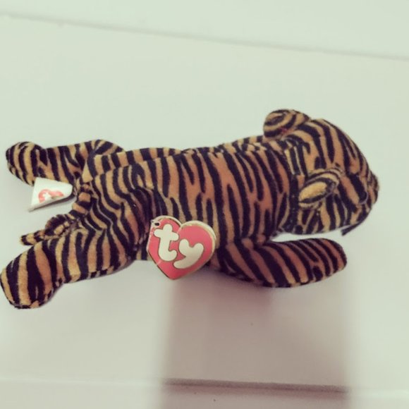 Ty Beanie Babies Dark Version Stripes The Tiger 1st Generation with TyTags. - Picture 9 of 9